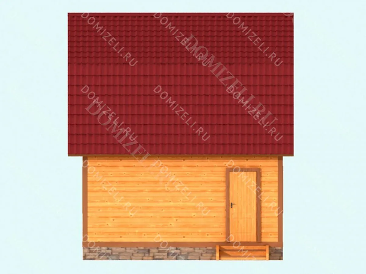 БАНЯ ИЗ БРУСА 6×6 «Б7» (63 кв.м., 2 этажа, 6 на 6, с мансардой, душевой и комнатой отдыха) — фото 1