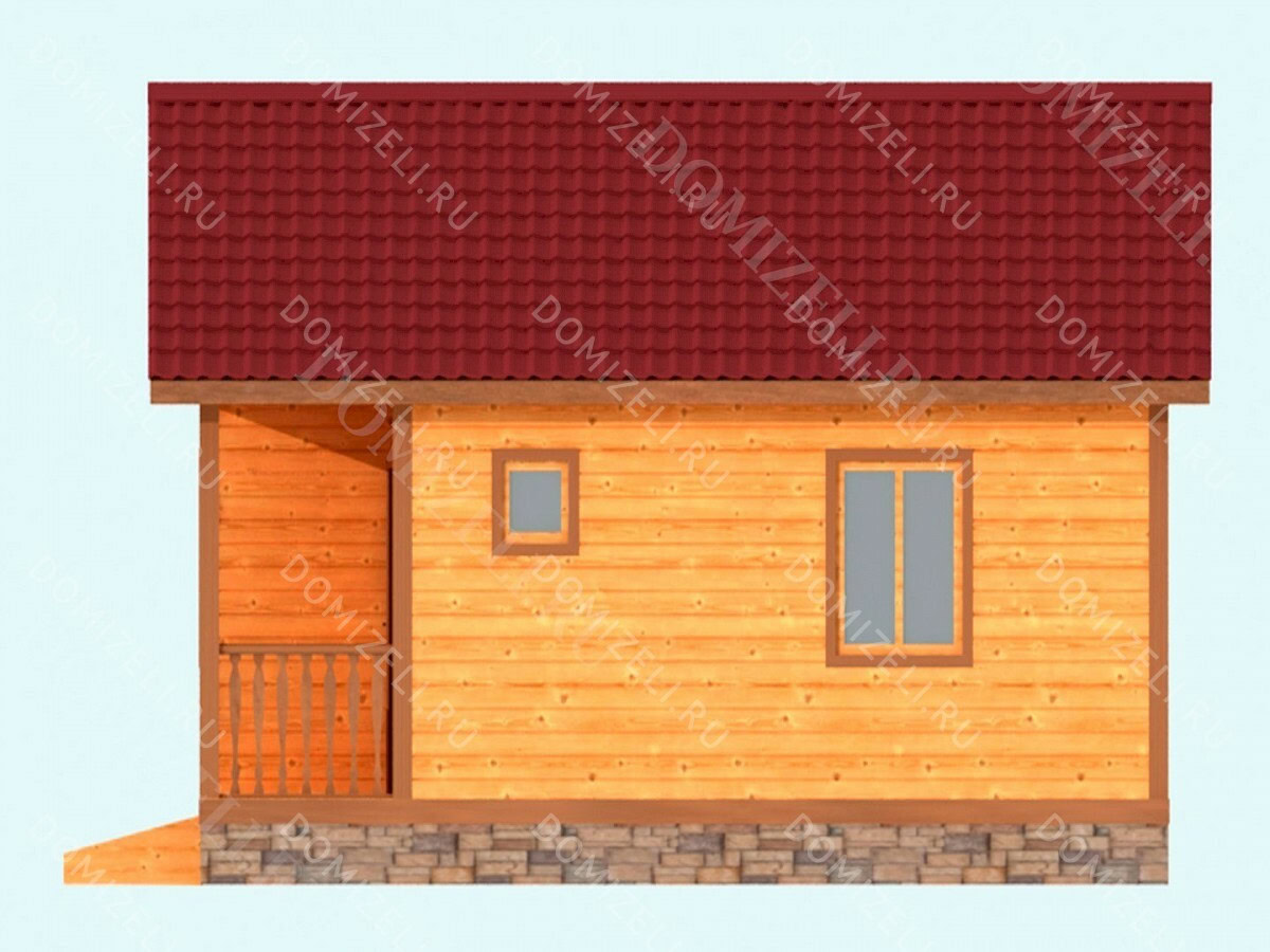 БАНЯ ИЗ БРУСА 6×7,5 «Б15» (45 кв.м., 1 этаж, 6 на 7, с террасой, санузлом и комнатой отдыха) — фото 2