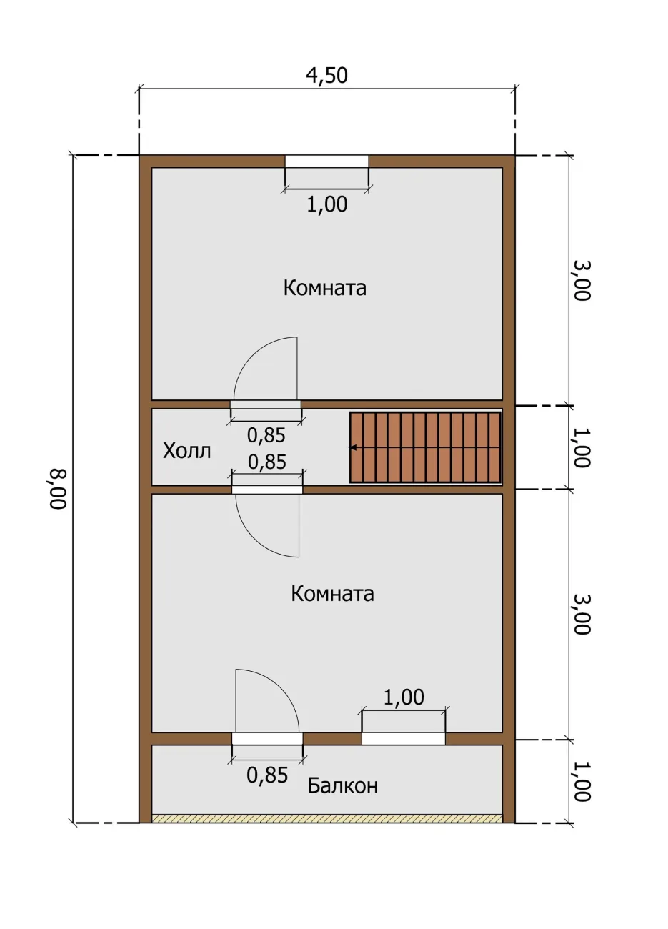 БАНЯ ИЗ БРУСА 6×8 «Б40» (95 кв.м., 2 этажа, 6 на 8, с мансардой, террасой и балконом) — фото 2