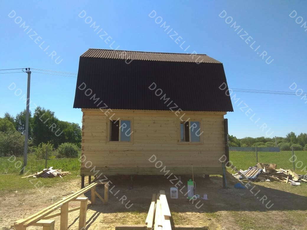 БАНЯ ИЗ БРУСА 6×6 «Б7» (63 кв.м., 2 этажа, 6 на 6, с мансардой, душевой и комнатой отдыха) — фото 3