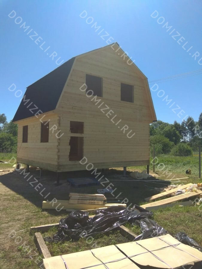 БАНЯ ИЗ БРУСА 6×6 «Б7» (63 кв.м., 2 этажа, 6 на 6, с мансардой, душевой и комнатой отдыха) — фото 4