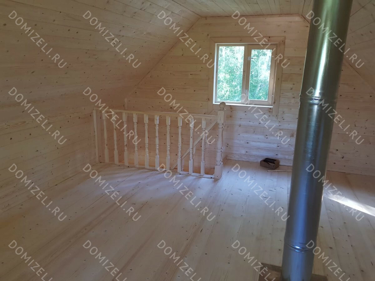 БАНЯ ИЗ БРУСА 6×6 «Б3» (60 кв.м., 2 этажа, 6 на 6, с мансардой, террасой и комнатой отдыха) — фото 10