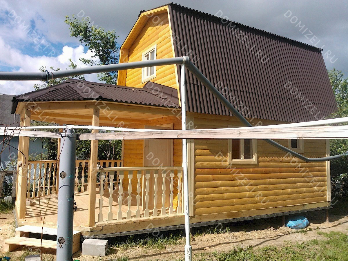 БАНЯ ИЗ БРУСА 4×9 «Б34» (51 кв.м., 2 этажа, 4 на 9, с мансардой, большой террасой и комнатой отдыха) — фото 3