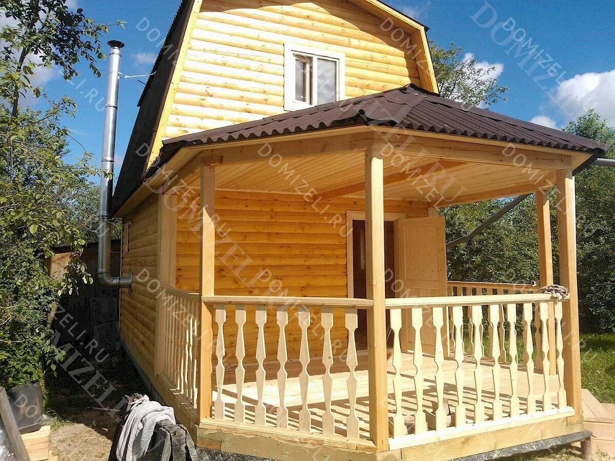 БАНЯ ИЗ БРУСА 4×9 «Б34» (51 кв.м., 2 этажа, 4 на 9, с мансардой, большой террасой и комнатой отдыха) — фото 2