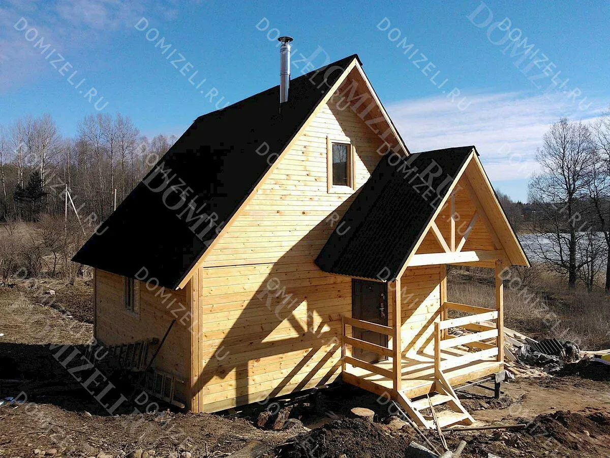 ДОМ ИЗ КАРКАСА 6×6 «ДК3» (36 кв.м., 1 этаж, 6 на 6, с мансардой и крытым крыльцом) — фото 5