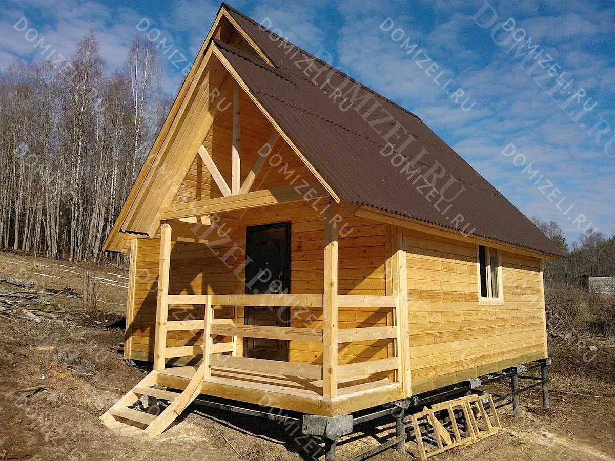 ДОМ ИЗ КАРКАСА 6×6 «ДК3» (36 кв.м., 1 этаж, 6 на 6, с мансардой и крытым крыльцом) — фото 3