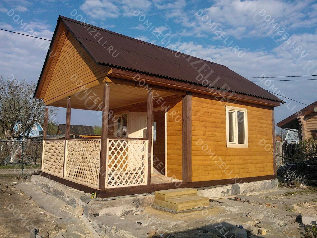 ДОМ ИЗ КАРКАСА 5×7 «ДК35» (35 кв.м., 1 этаж, 5 на 7, с крытой террасой, 1 спальней, за 1 месяц) — фото 2