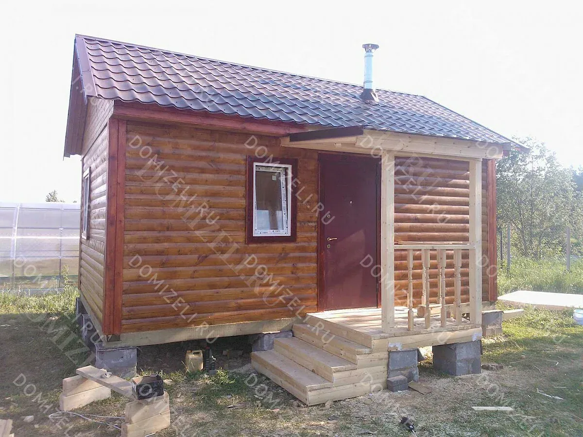 БАНЯ ИЗ БРУСА 6×4 «Б35» (26,6 кв.м., 1 этаж, 6 на 4, с просторной комнатой отдыха, душевой и парной) — фото 1